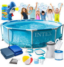 Басейн каркасний 16в1 INTEX 28208, 305 x 76 см + машина для створення бульбашок