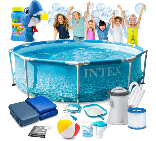 Басейн каркасний 16в1 INTEX 28208, 305 x 76 см + машина для створення бульбашок Басейн каркасний 16в1 INTEX 28208, 305 x 76 см + машина для створення бульбашок