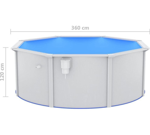 Басейн каркасний vidaXL 360 x 120 см, білий Басейн каркасний vidaXL 360 x 120 см, білий