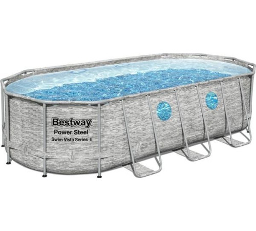 Басейн каркасний овальний Bestway 56716, 549x274x122 см, світло - сірий Басейн каркасний овальний Bestway 56716, 549x274x122 см, світло - сірий