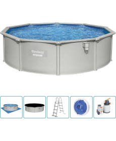 Басейн каркасний Bestway Hydrium з аксесуарами, 460 x 120 см, світло-сірий