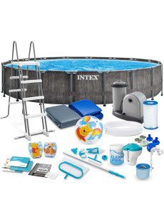 Басейн каркасний 21в1 INTEX 126744, 549 x 122 см, темно-сірий