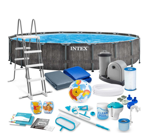 Басейн каркасний 21в1 INTEX 126744, 549 x 122 см, темно-сірий Басейн каркасний 21в1 INTEX 126744, 549 x 122 см, темно-сірий