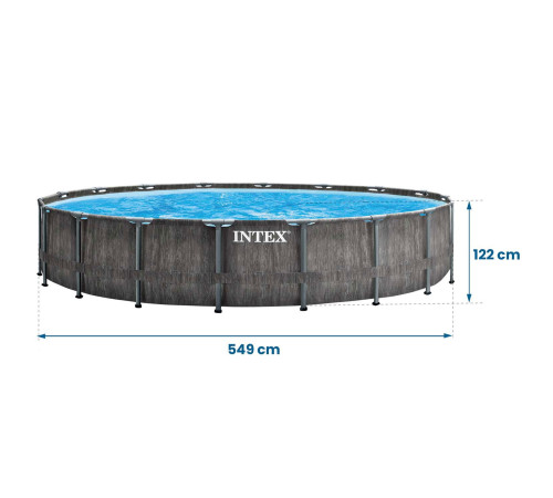 Басейн каркасний 21в1 INTEX 126744, 549 x 122 см, темно-сірий Басейн каркасний 21в1 INTEX 126744, 549 x 122 см, темно-сірий