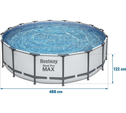 Басейн каркасний 19в1 Bestway 5612Z Steel Pro Max 488 см Басейн каркасний 19в1 Bestway 5612Z Steel Pro Max 488 см