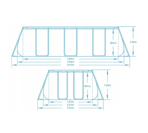 Басейн каркасний прямокутний Bestway 56441 404 x 201 x 100 см 11in1