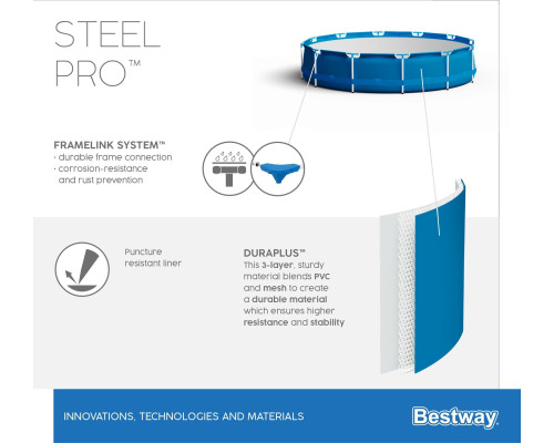 Басейн на стійках Bestway Steel Pro 396 см (5612E)