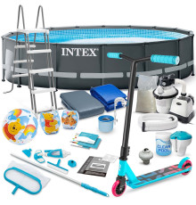 Басейн каркасний 20в1 Intex 26326 488 х 122 см з самокатом Soke GO