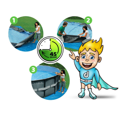 Басейн каркасний 20в1 Intex 26326 488 х 122 см з самокатом Soke GO