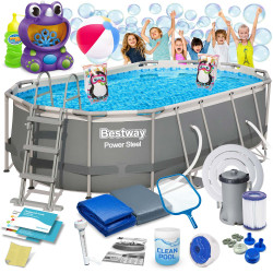 Басейн каркасний овальний 18в1 Bestway 56620, 427 x 250 x 100 см  