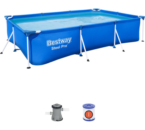 Басейн каркасний прямокутний Bestway Steel Pro 300x201см 3в1 (56411) Басейн каркасний прямокутний Bestway Steel Pro 300x201см 3в1 (56411)