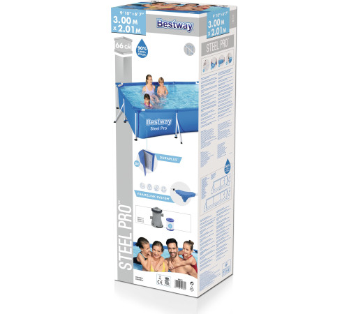 Басейн каркасний прямокутний Bestway Steel Pro 300x201см 3в1 (56411) Басейн каркасний прямокутний Bestway Steel Pro 300x201см 3в1 (56411)
