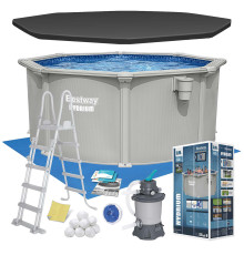 Basen ogrodowy panelowy całoroczny 305 x 122 cm 13w1 Bestawy 56566