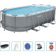 Басейн каркасний овальний 6в1 Bestway 56710 Power Steel 549x274 см - сірий