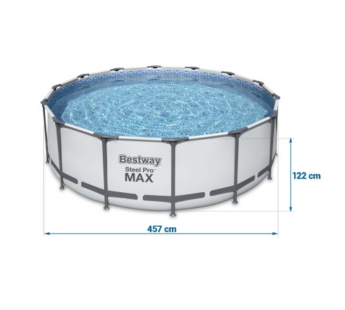Садовий каркасний басейн 457 x 122 см + бульбашкова машина БЕСПЛАТНО 18in1 Bestway 56438