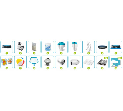 Basen ogrodowy stelażowy 549 x 132 cm 18w1 INTEX 26330