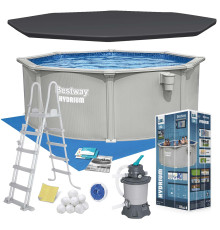 Basen ogrodowy panelowy całoroczny 366 x 122 cm 13w1 Bestawy 56574