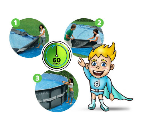 Basen ogrodowy stelażowy 549 x 132 cm 12w1 INTEX 26330