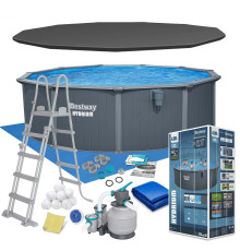 Basen ogrodowy panelowy całoroczny 488 x 132 cm 13w1 Bestawy 561CU