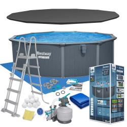 Basen ogrodowy panelowy całoroczny 488 x 132 cm 13w1 Bestawy 561CU