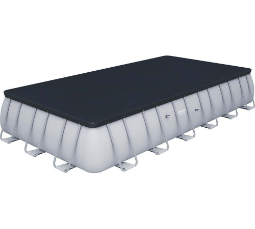 Басейн каркасний прямокутний 12в1 Bestway 56474 Power Steel 732 x 366 см - світло-сірий Басейн каркасний прямокутний 12в1 Bestway 56474 Power Steel 732 x 366 см - світло-сірий