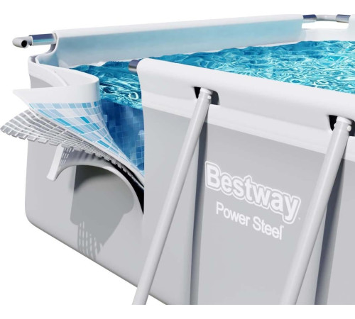 Басейн каркасний прямокутний 12в1 Bestway 56474 Power Steel 732 x 366 см - світло-сірий Басейн каркасний прямокутний 12в1 Bestway 56474 Power Steel 732 x 366 см - світло-сірий