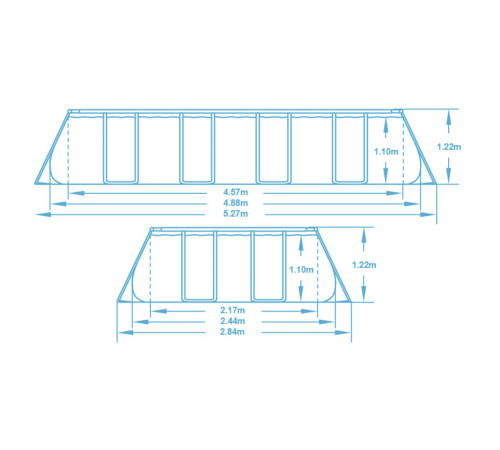 Басейн каркасний прямокутний Bestway 56670 12 в 1 488 x 244 x 122 см