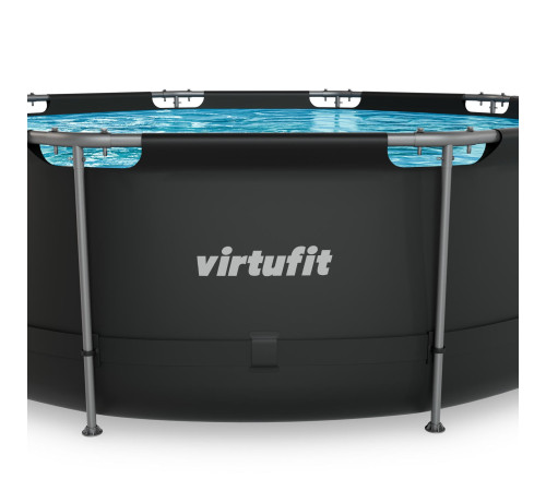Басейн каркасний VIRTUFIT з фільтрувальним насососм 366 х 100 см, антрацитовий
