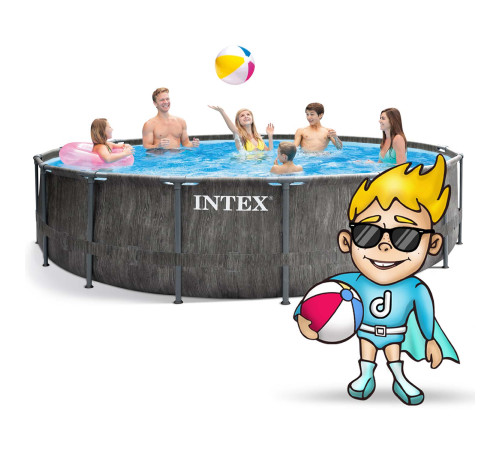 Басейн каркасний 21в1 INTEX 26742, 457 x 122 см, темно-сірий Басейн каркасний 21в1 INTEX 26742, 457 x 122 см, темно-сірий