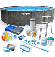 Басейн каркасний 21в1 INTEX 26742, 457 x 122 см, темно-сірий