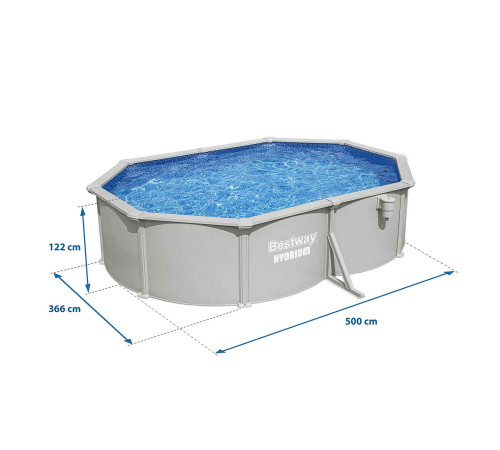 Basen ogrodowy panelowy całoroczny 500x366x122 cm 13w1 Bestawy 56586