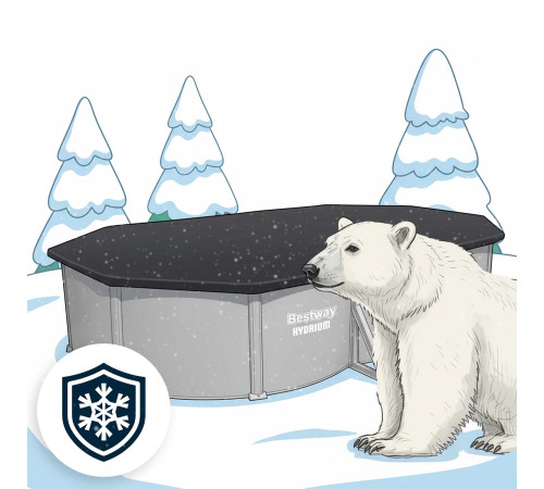 Basen ogrodowy panelowy całoroczny 500x366x122 cm 13w1 Bestawy 56586