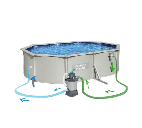 Basen ogrodowy panelowy całoroczny 500x366x122 cm 13w1 Bestawy 56586