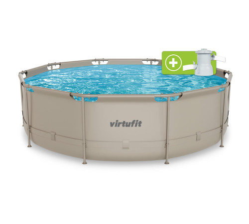 Басейн каркасний VIRTUFIT з фільтрувальним насососм 366 х 100 см, бежевий
