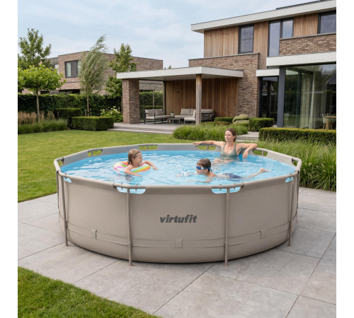 Басейн каркасний VIRTUFIT з фільтрувальним насососм 366 х 100 см, бежевий