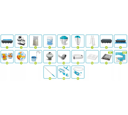 Басейн каркасний 21в1 Intex 26356 549 х 274 х 132 см з самокатом Soke GO