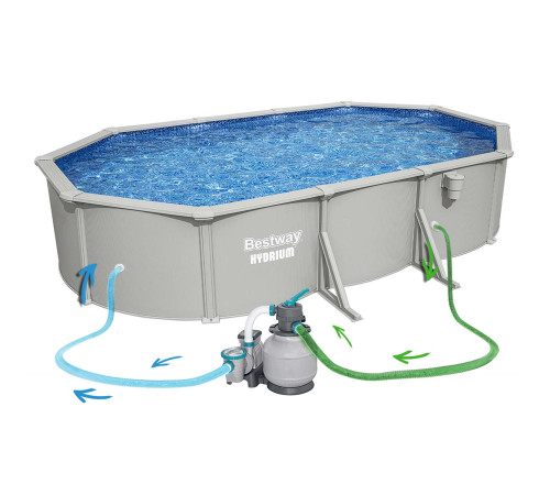 Basen ogrodowy panelowy całoroczny 610x366x122 cm 13w1 Bestawy 56369