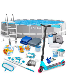 Basen ogrodowy stelażowy 610 x 132 cm 21w1 INTEX 26756 + hulajnoga GRATIS