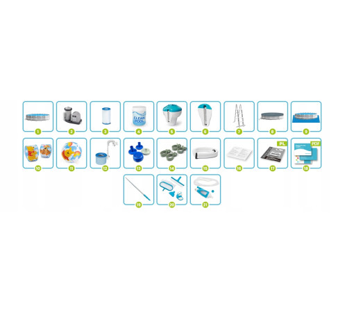 Басейн каркасний 21в1 Intex 26756 610 х 132 см з самокатом Soke GO