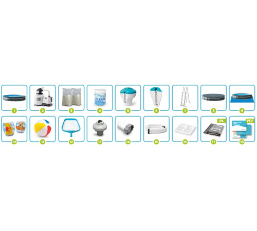 Басейн каркасний 17в1 Intex 26340 732 х 132 см