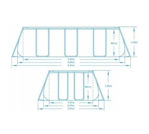 Басейн каркасний прямокутний 18в1 Bestway 56441 SET 404 x 201 x 100 см Басейн каркасний прямокутний 18в1 Bestway 56441 SET 404 x 201 x 100 см