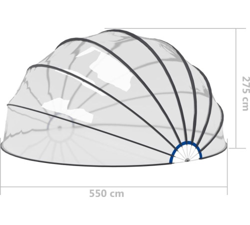 Купол для басейну vidaXL 550х275 см