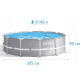 Каркасний басейн Prism Frame Pool Intex 26706 305 x 99 см - сірий