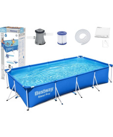 Басейн каркасний прямокутний 8в1 Bestway 56424 Steel Pro 400 x 211 см