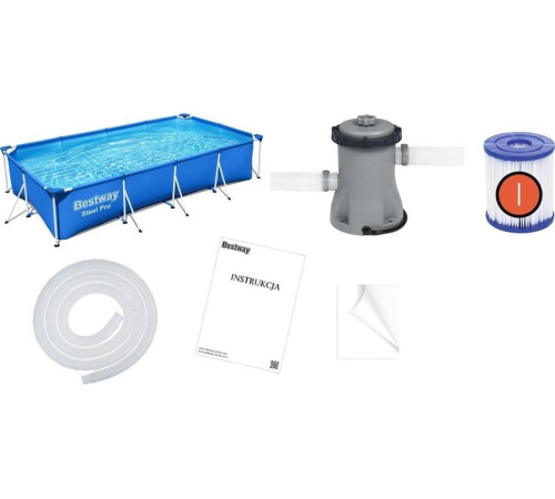 Басейн каркасний прямокутний 8в1 Bestway 56424 Steel Pro 400 x 211 см Басейн каркасний прямокутний 8в1 Bestway 56424 Steel Pro 400 x 211 см