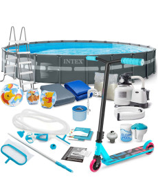 Basen ogrodowy stelażowy 732 x 132 cm 20w1 INTEX 26340 + hulajnoga GRATIS