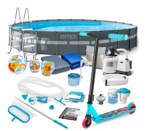 Басейн каркасний 20в1 Intex 26340 732 х 132 см з самокатом Soke GO