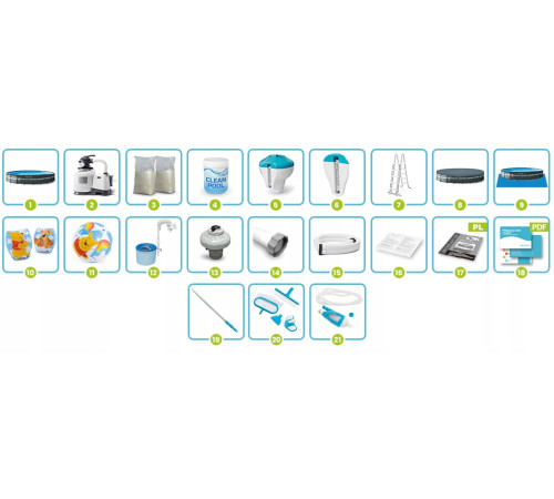 Басейн каркасний 20в1 Intex 26340 732 х 132 см з самокатом Soke GO