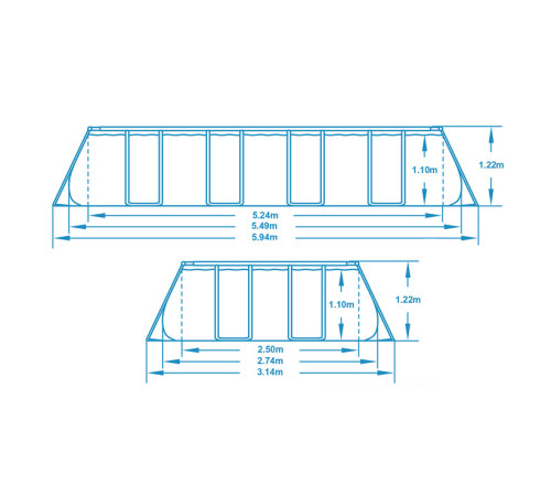 Садовий каркасний басейн 549 x 274 x 122 см 12in1 Bestway 56710