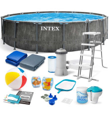 Басейн каркасний 18в1 INTEX 26742, 457 x 122 см, темно-сірий